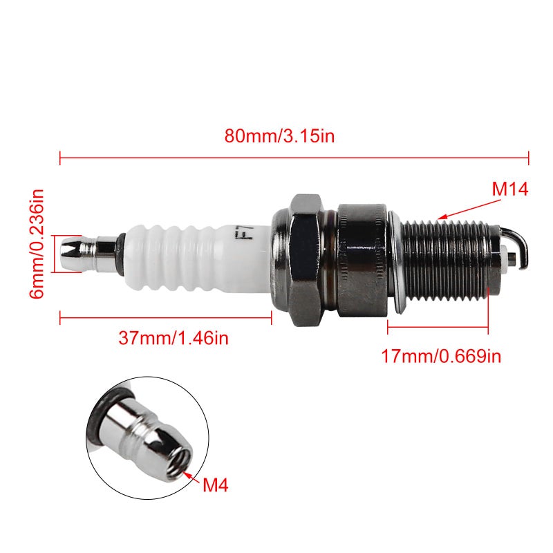 FLYPIG F7TC Standard Powersports Spark Plug For GCV160 GCV190 GX120 GX160 GX200 GX240 GX270 GX340 GX390 Generator Lawnmower Tractor Rototiller Water Pump Go Kart Mini Bike Tillage Polishing Machine - Image 2